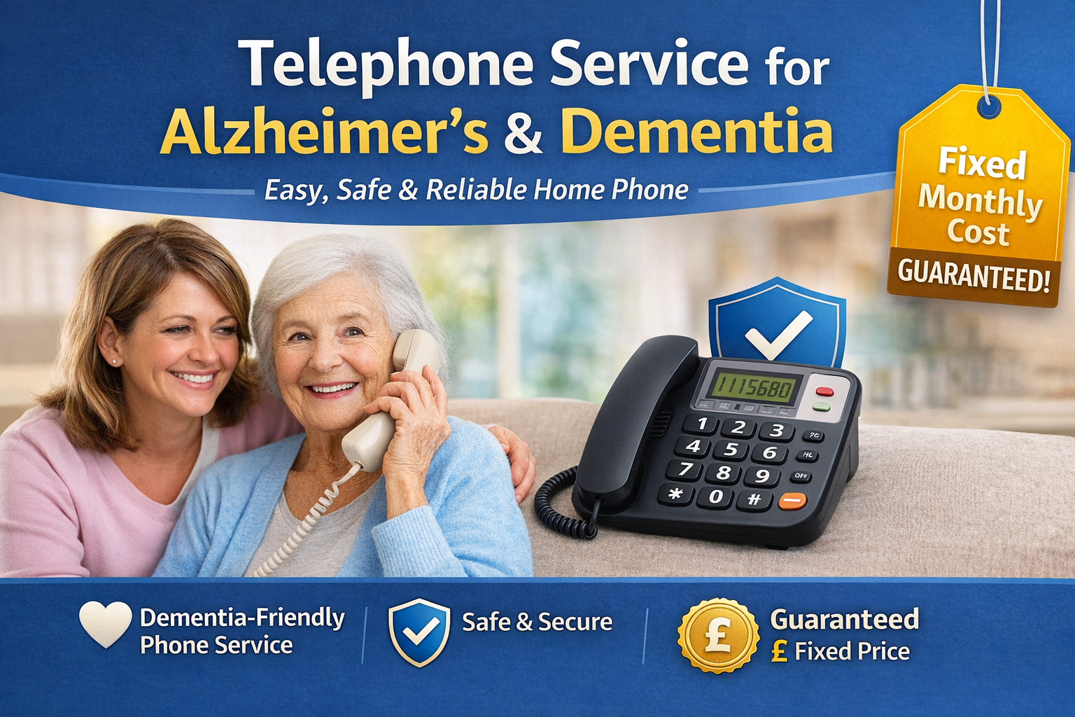 Cloud Guardian fixed-cost phone line for people living with Alzheimer’s and dementia
